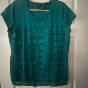 ANN TAYLOR LOFT mix media blouse, L, NWT